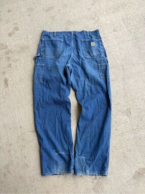 Vintage Y2K Baggy Carhartt Denim Carpenter Pants B03 DNM 38x31